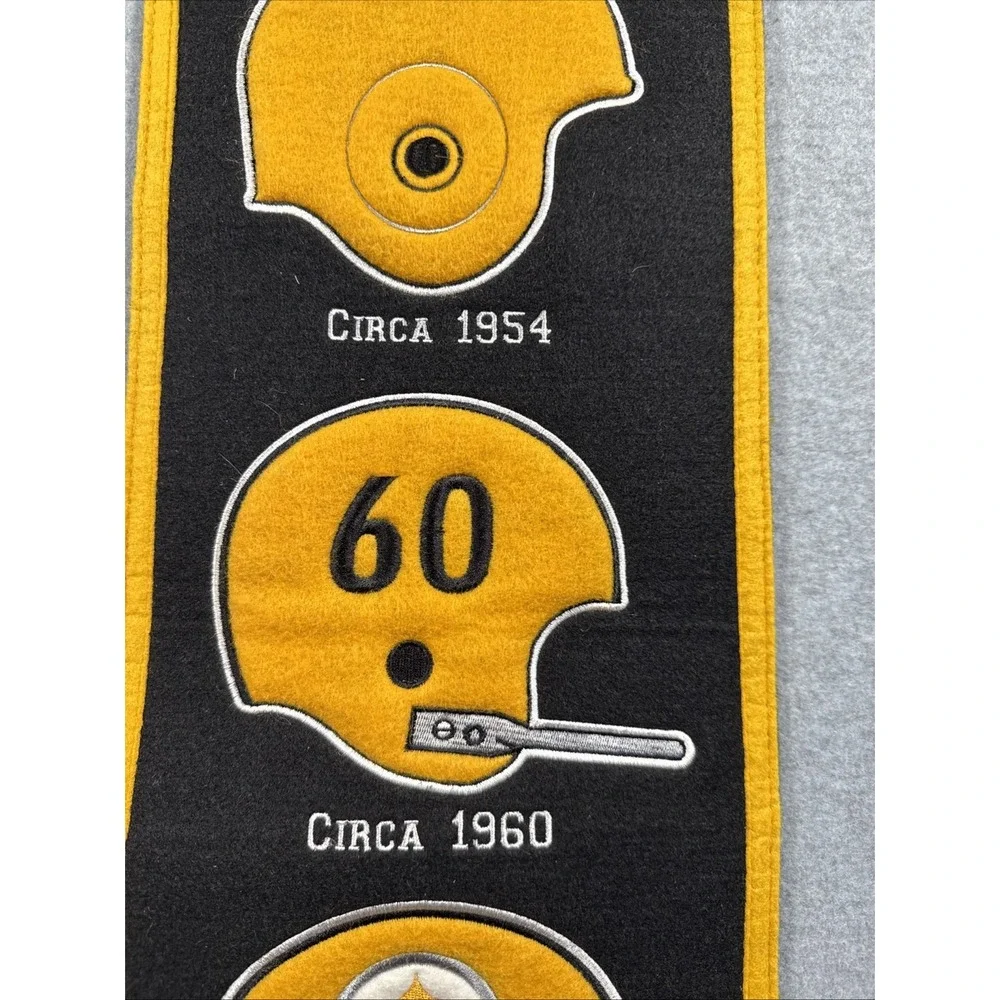 Pittsburgh Steelers NFL Team Heritage Banner Sz 8x32‎ Wool Blend Home Decor NWT